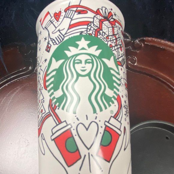 Starbucks Ceramic travel mug Limited edition  Holiday 2017 design - Picture 6 of 14